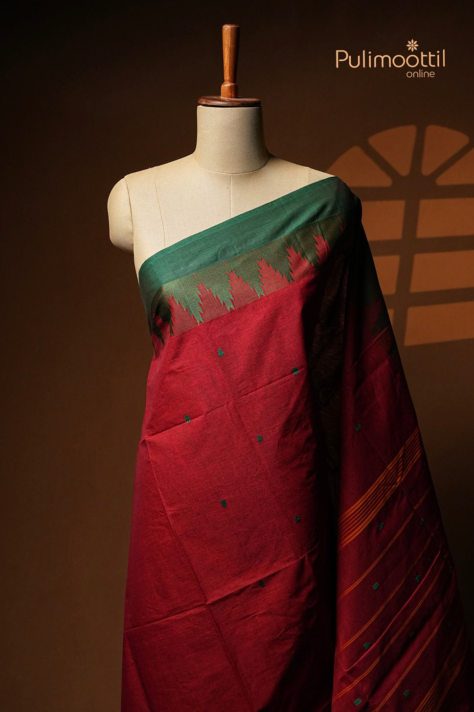 Maroon Colour Kalyani Cotton Saree