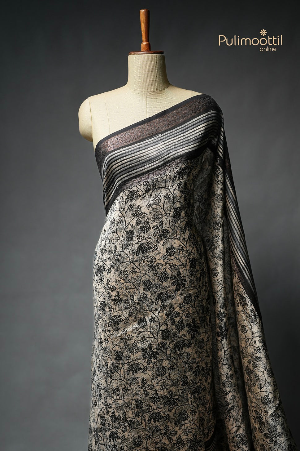 Black Colour Chanderi Saree