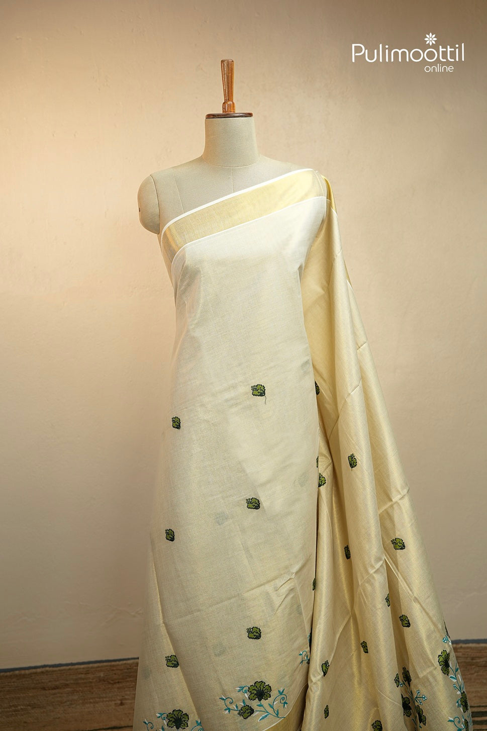 Kerala Traditional Golden Tissue Set Saree