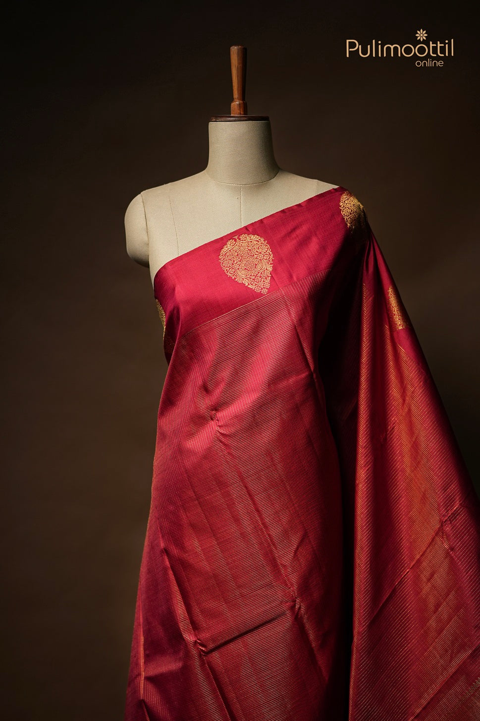 Red Colour Kanchipuram Brocade Wedding Saree