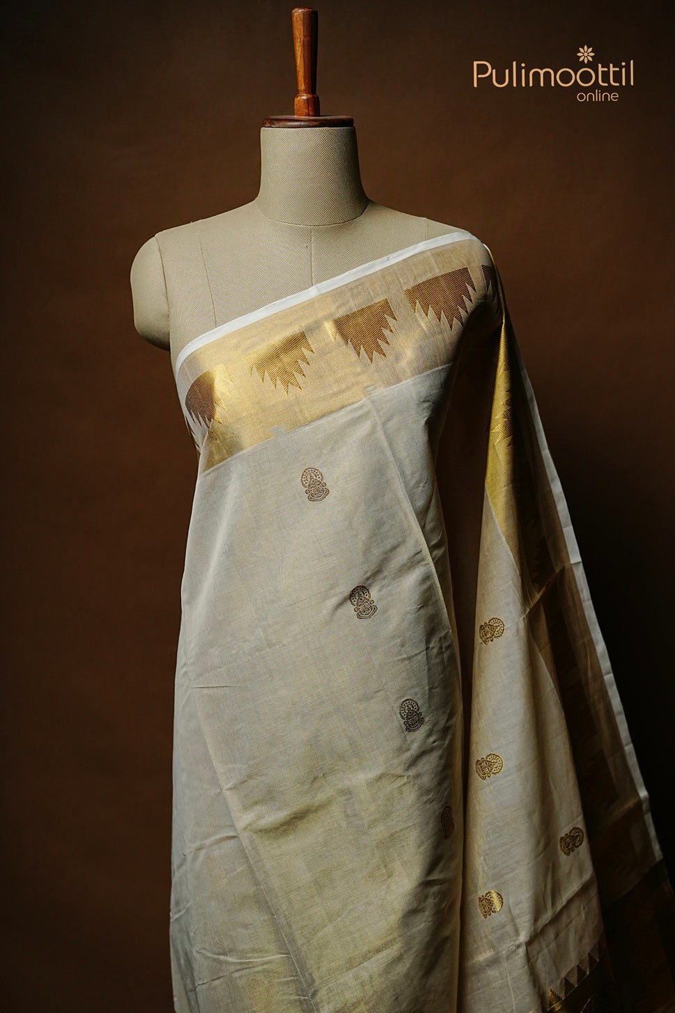 Kerala Traditional Golden Tissue Handloom Set Saree
