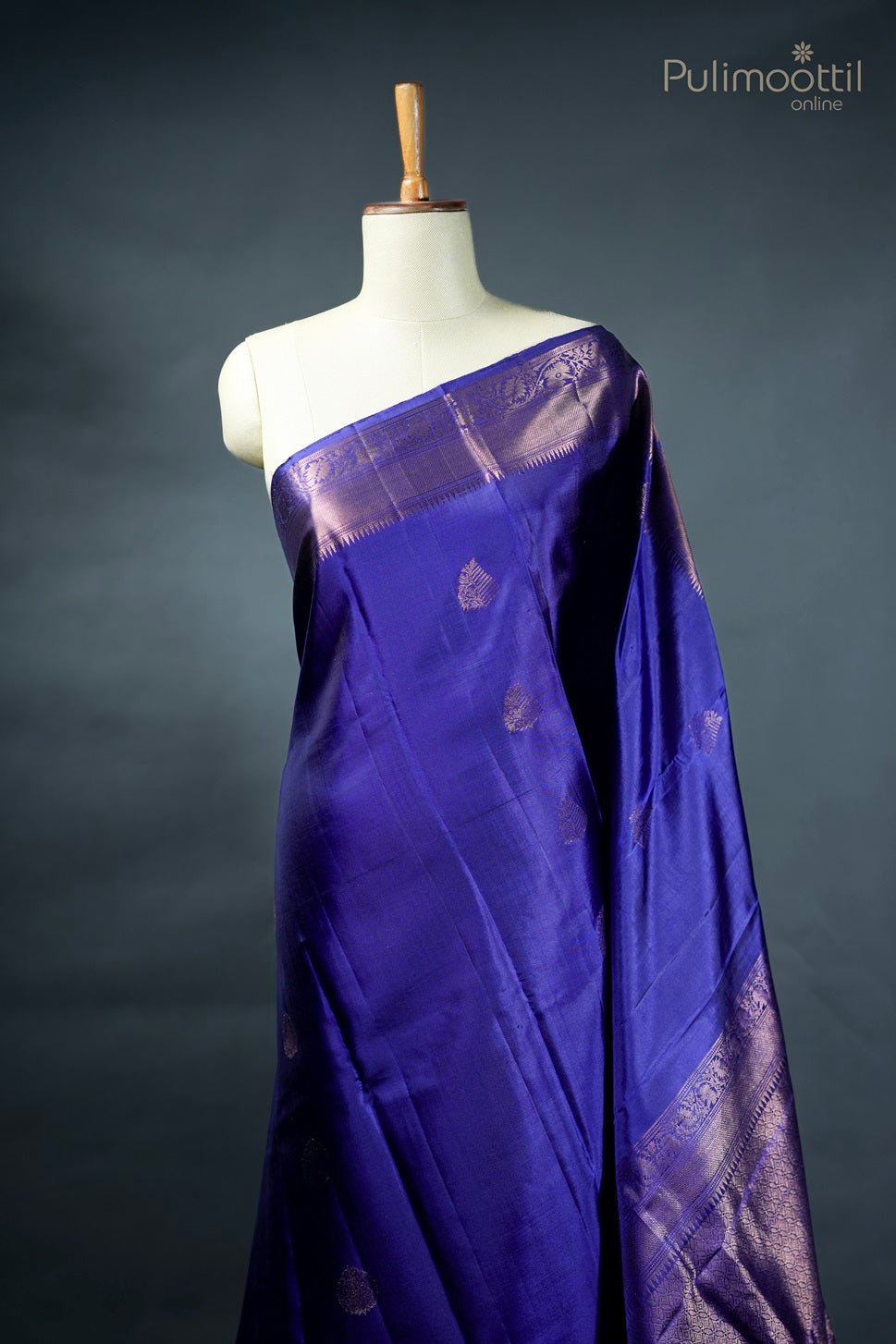 Dark Blue Colour Kanchipuram Soft Silk Saree