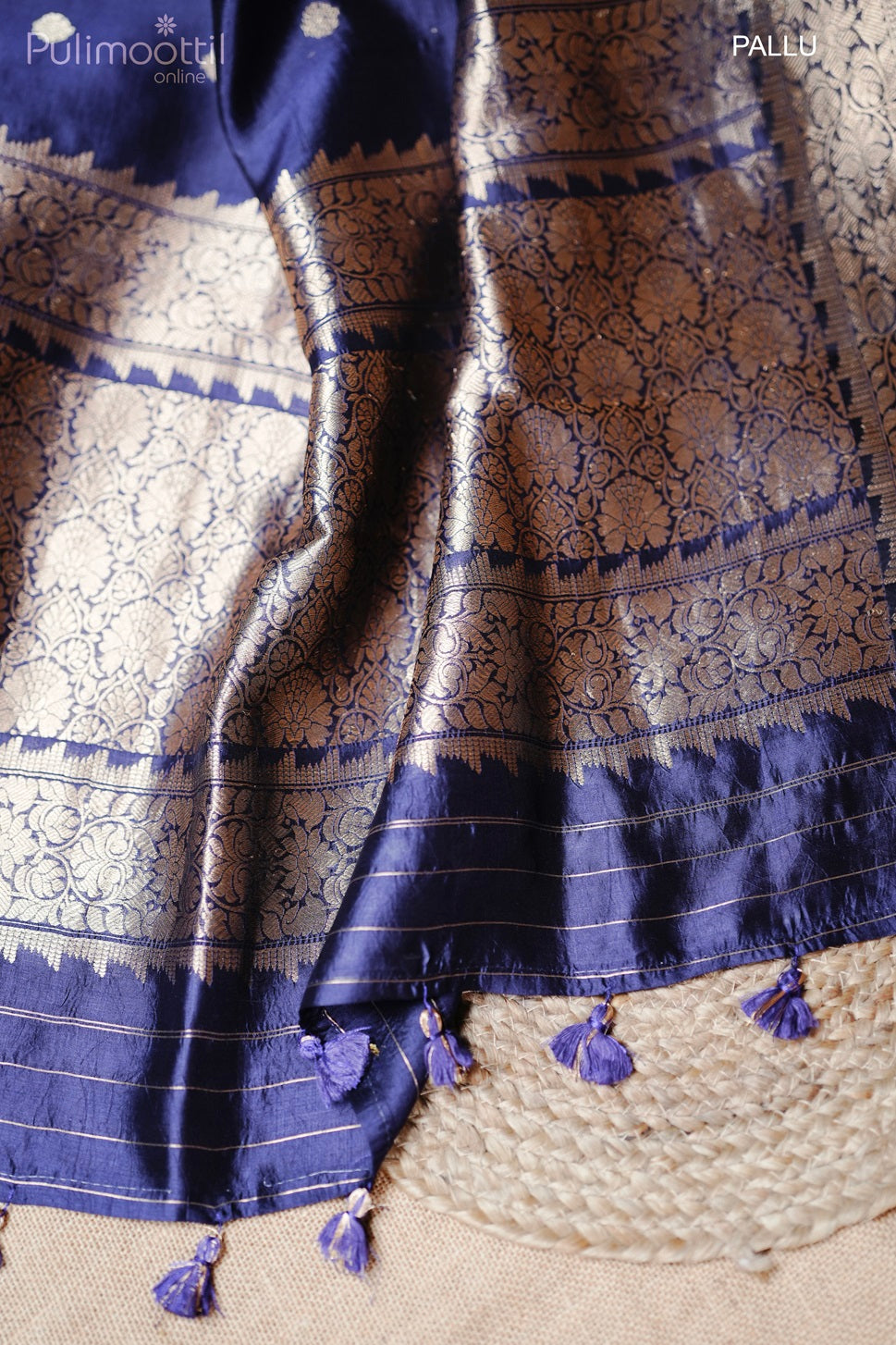 Dark Blue Colour Puna Silk Saree