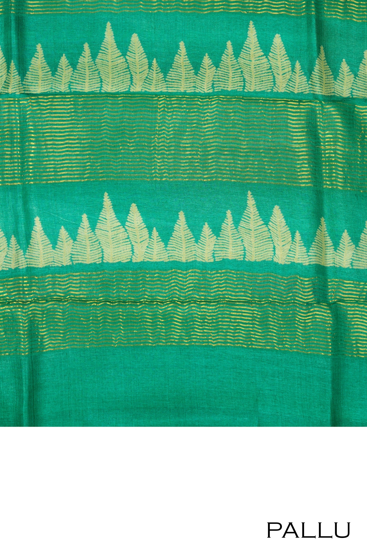 Jade green color pure Tusser silk saree.