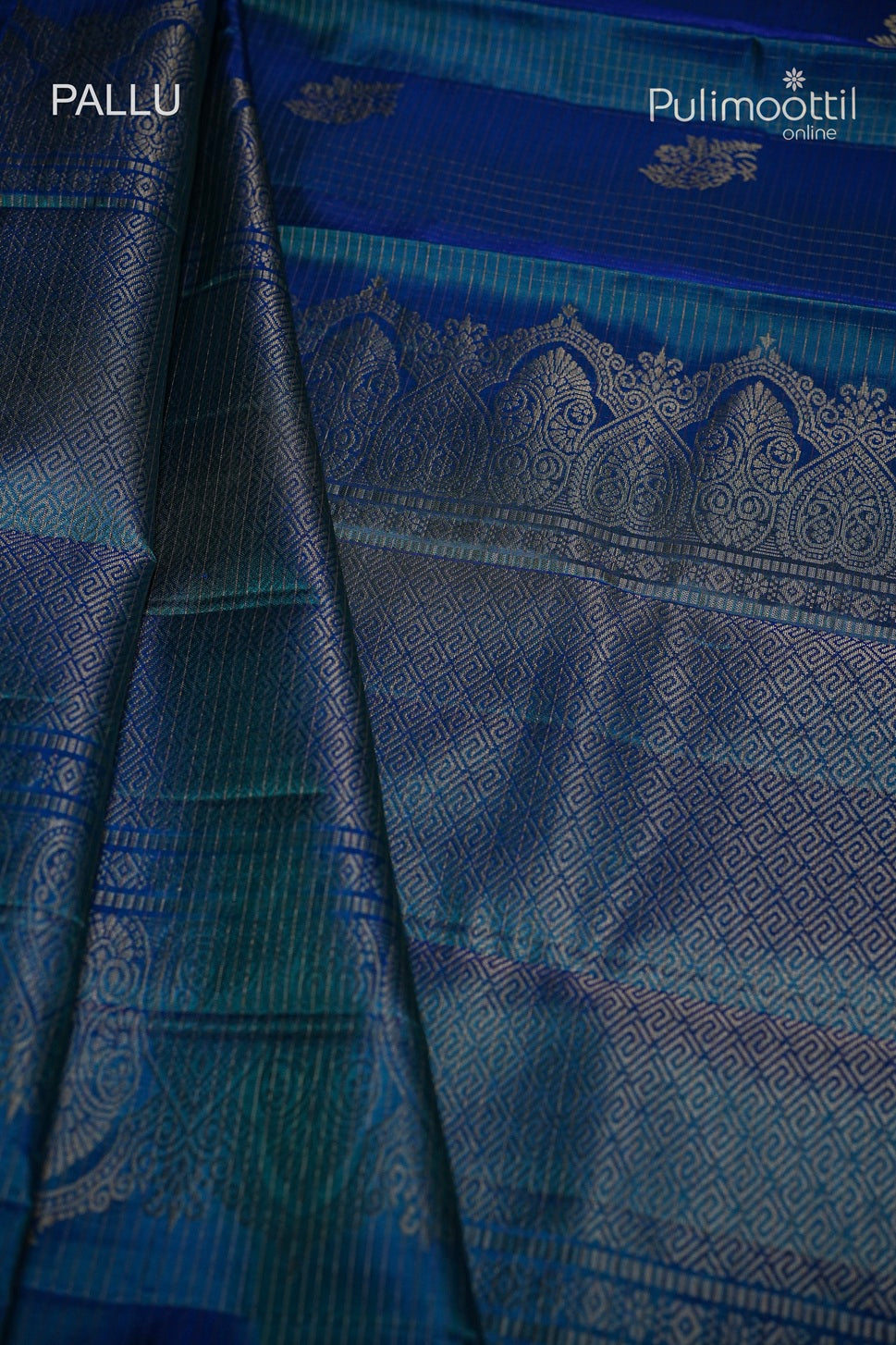 Peacock Blue Colour Kanchipuram Soft Silk Saree