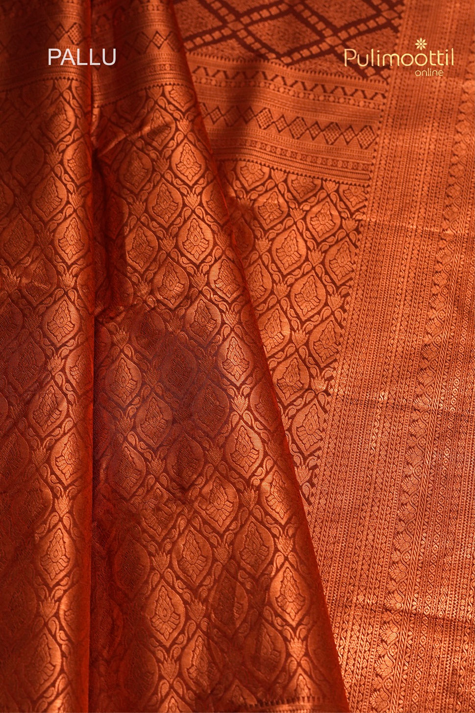 Rusty Red Colour Kanchipuram Brocade Saree