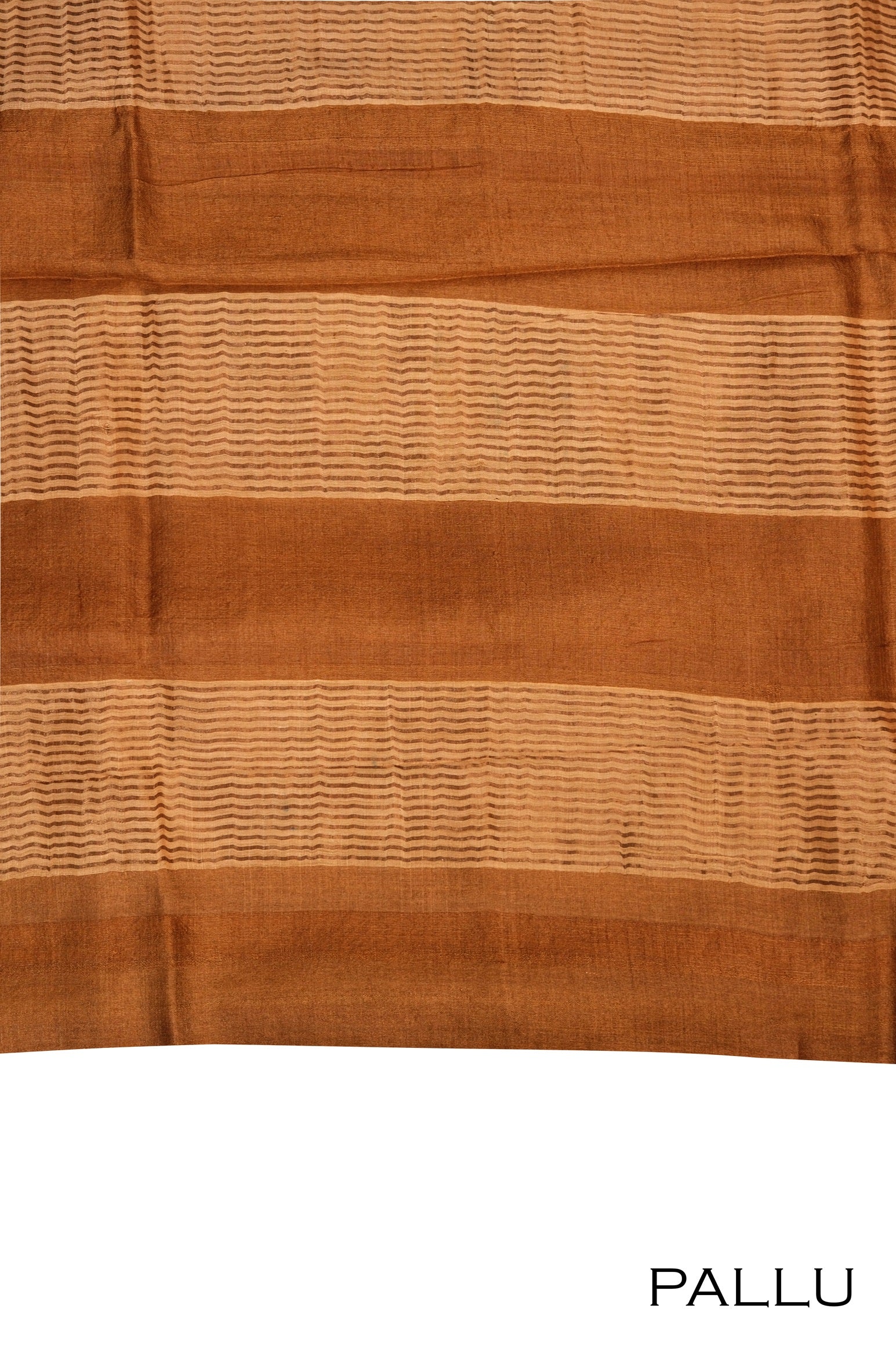 Ginger color Tusser soft silk saree.