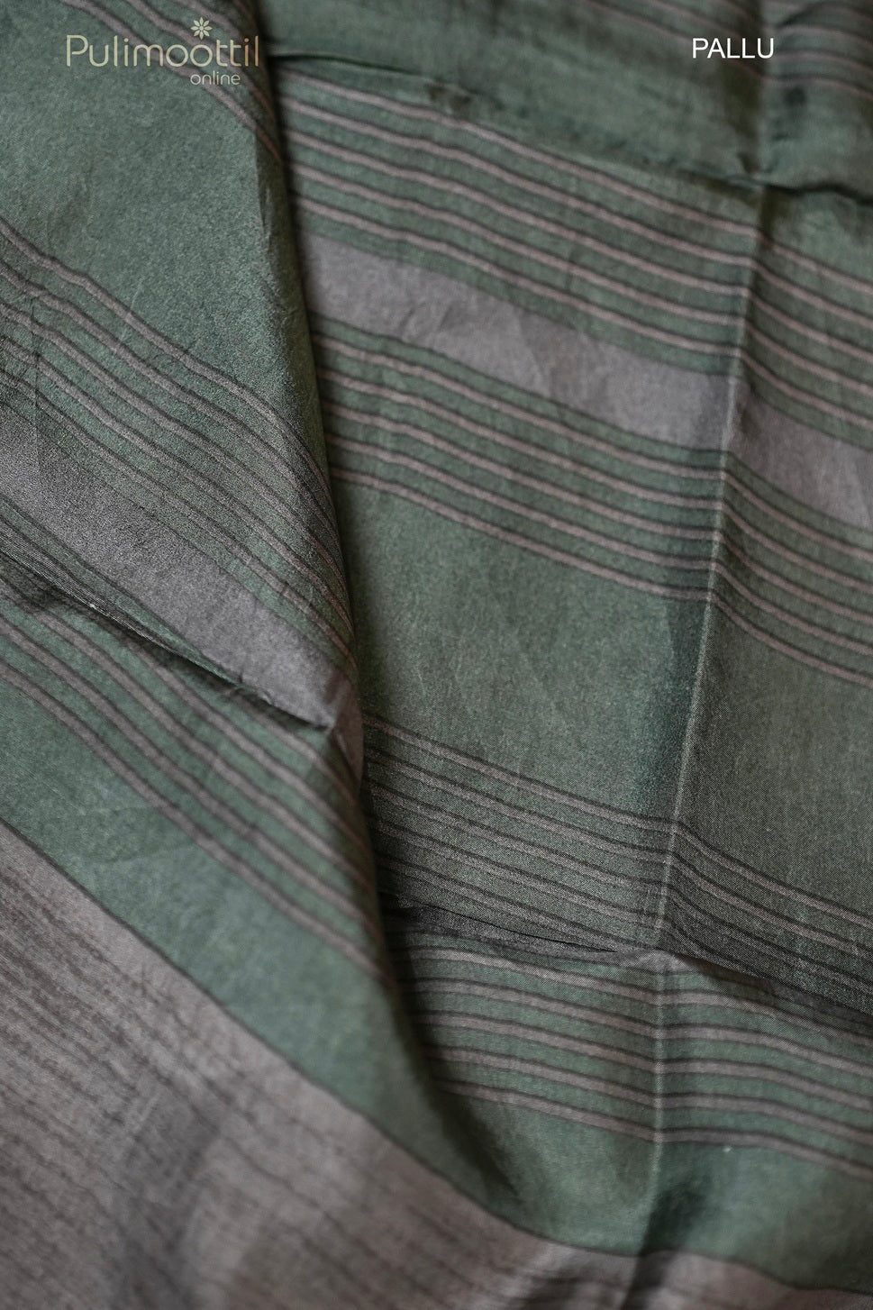 Dark Olive Green Colour Pure Silk Saree
