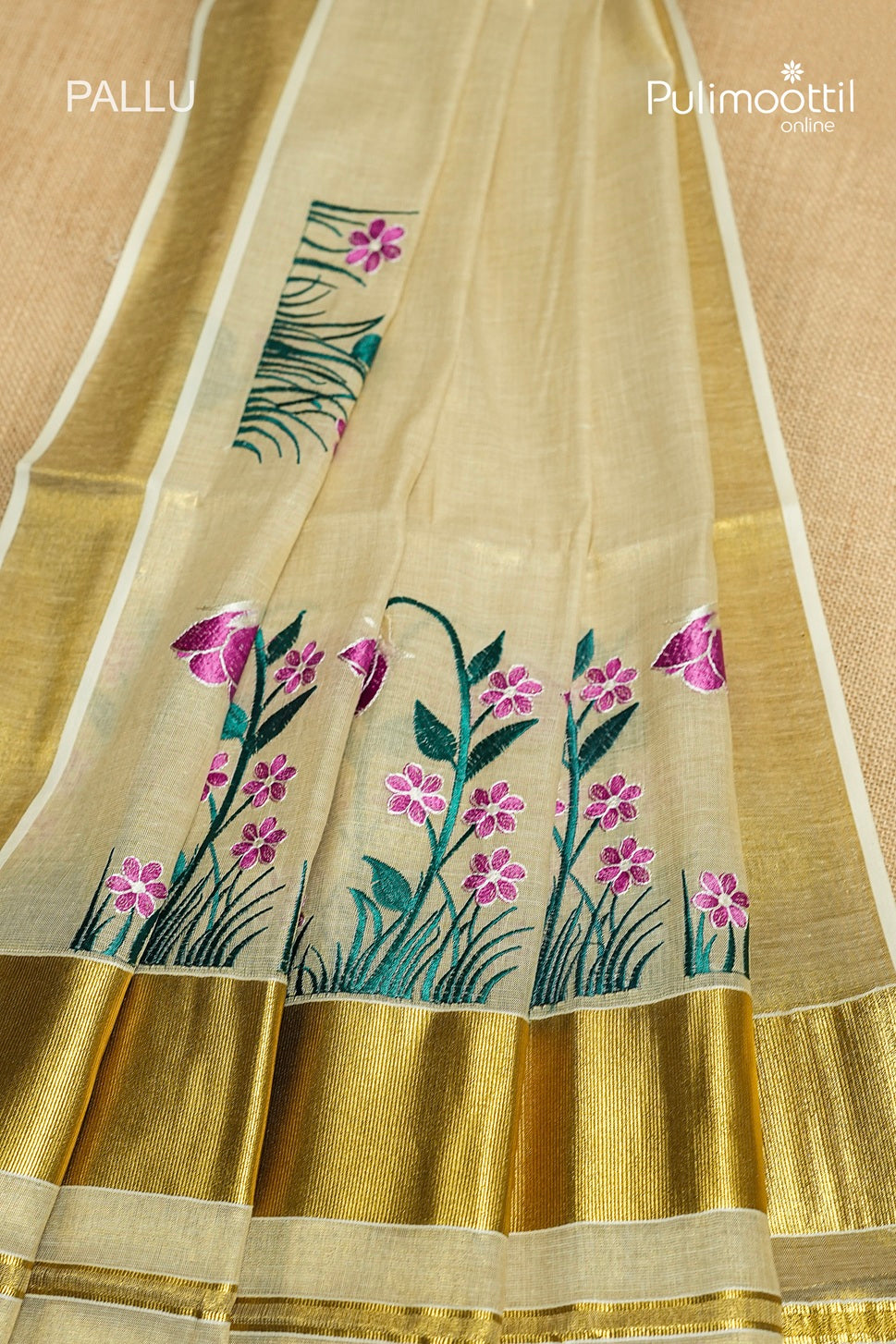 Kerala Traditional Golden Tissue Set Saree
