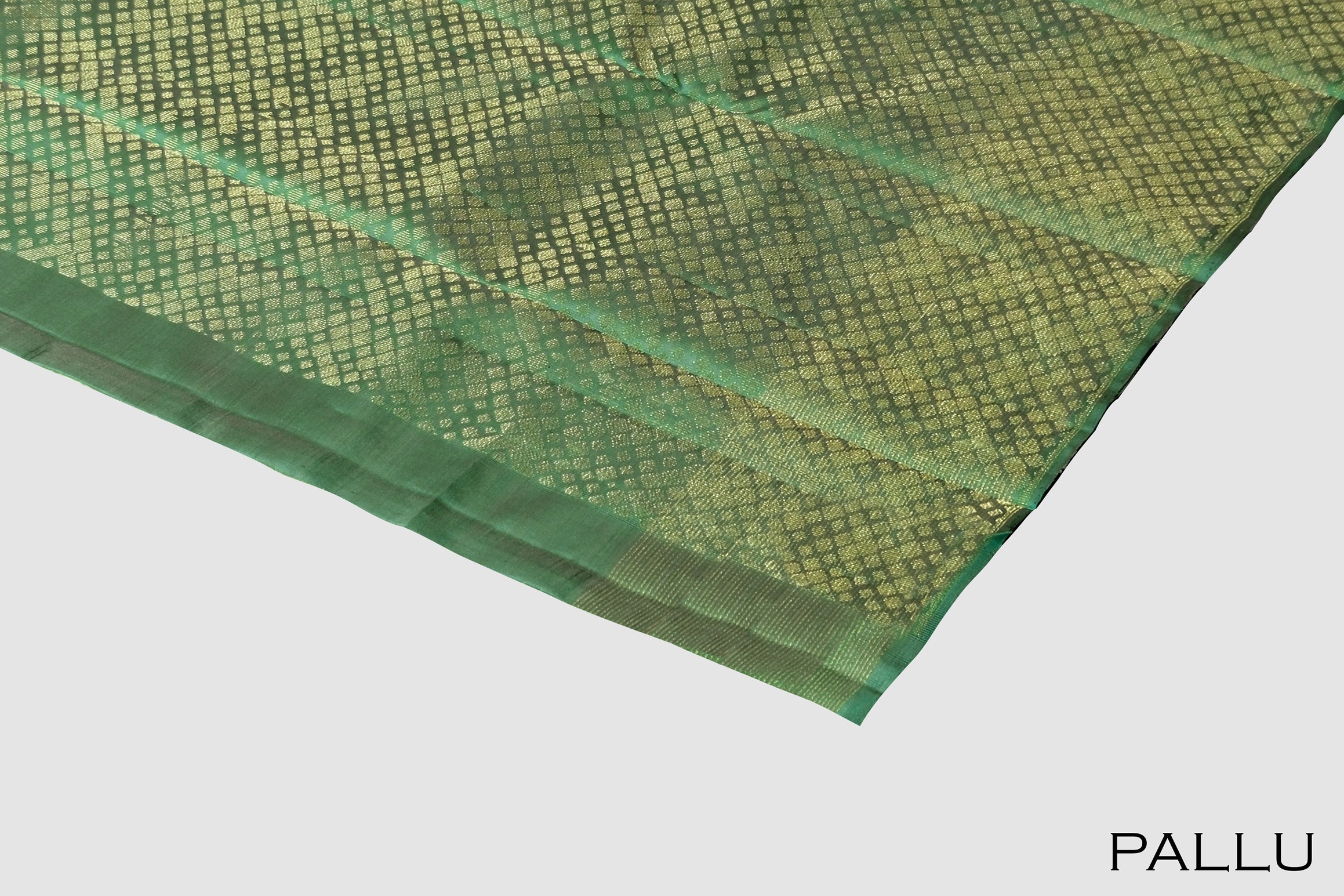 Green color pure Kanchipuram silk saree.