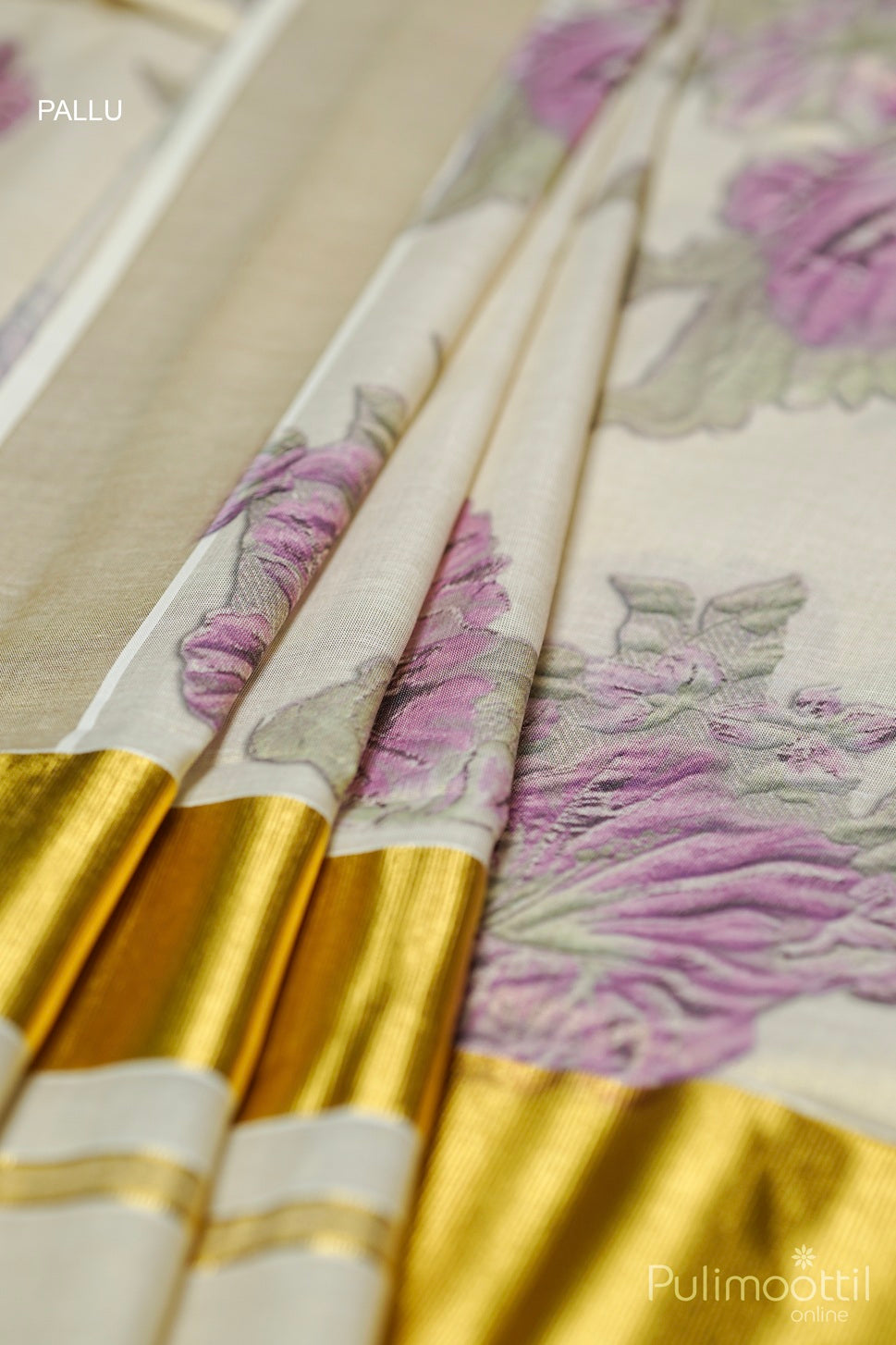 Golden Tissue Printed Set Saree.