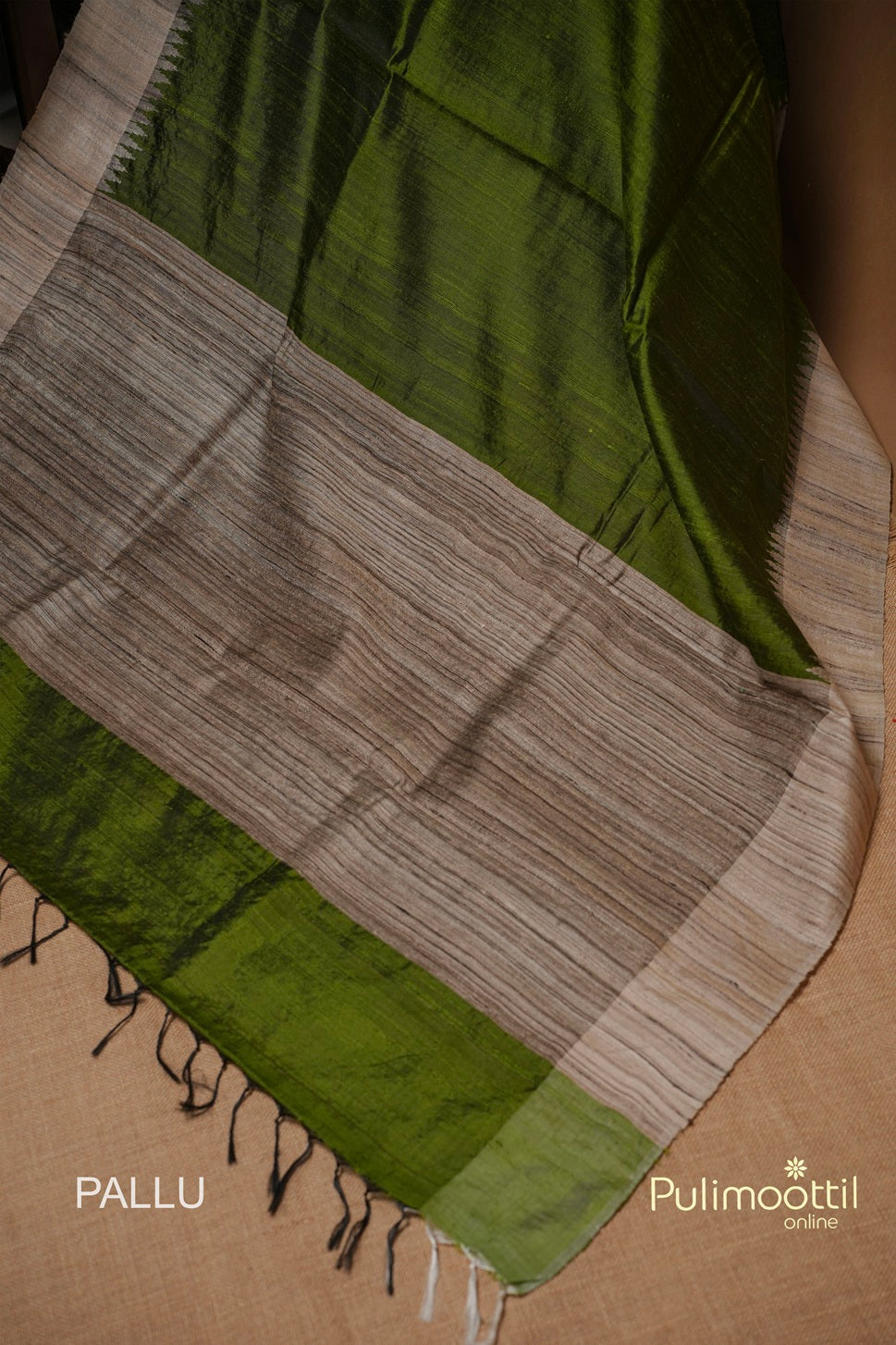 Light Green Colour Jute Silk Saree