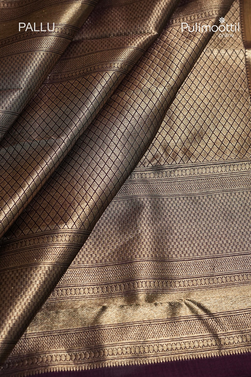 Dark Purple Kanchipuram Brocade Wedding Saree