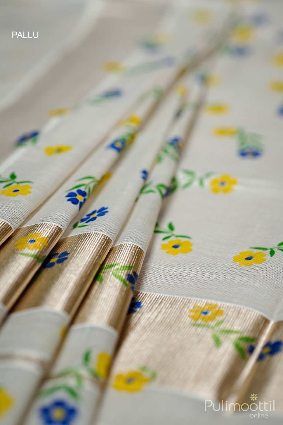 Kerala Silver Tissue Printed Set Saree.