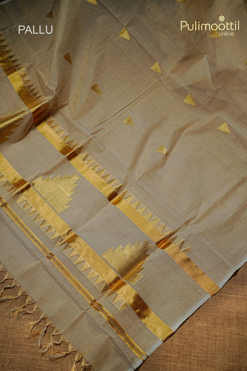 Kerala Traditional Golden Tissue Handloom Set Saree