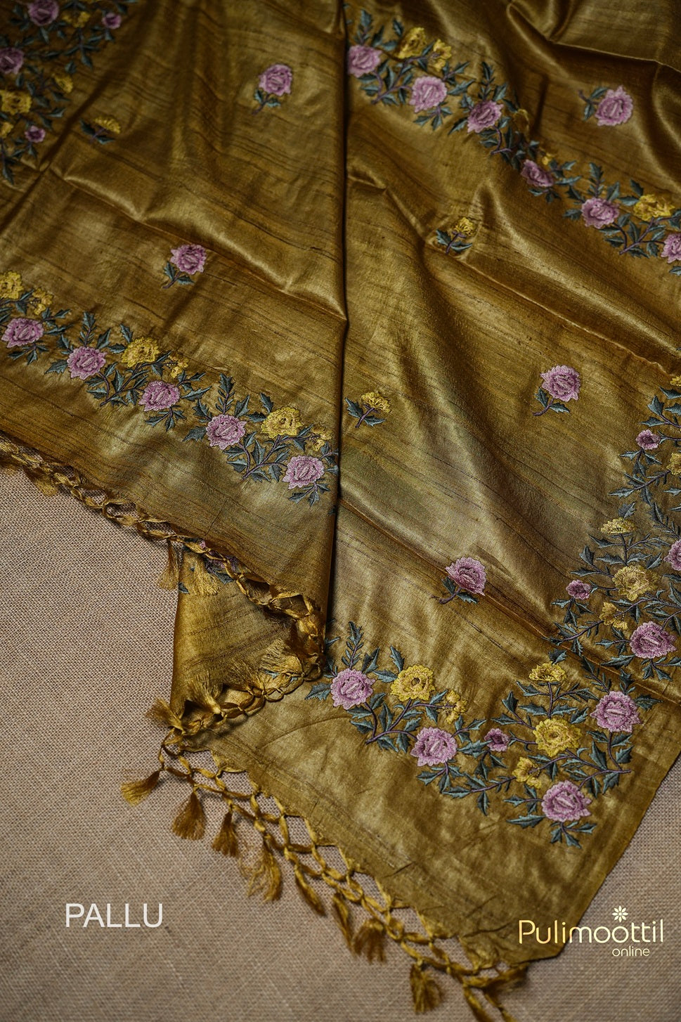 Golden Yellow Colour Jute Silk Saree