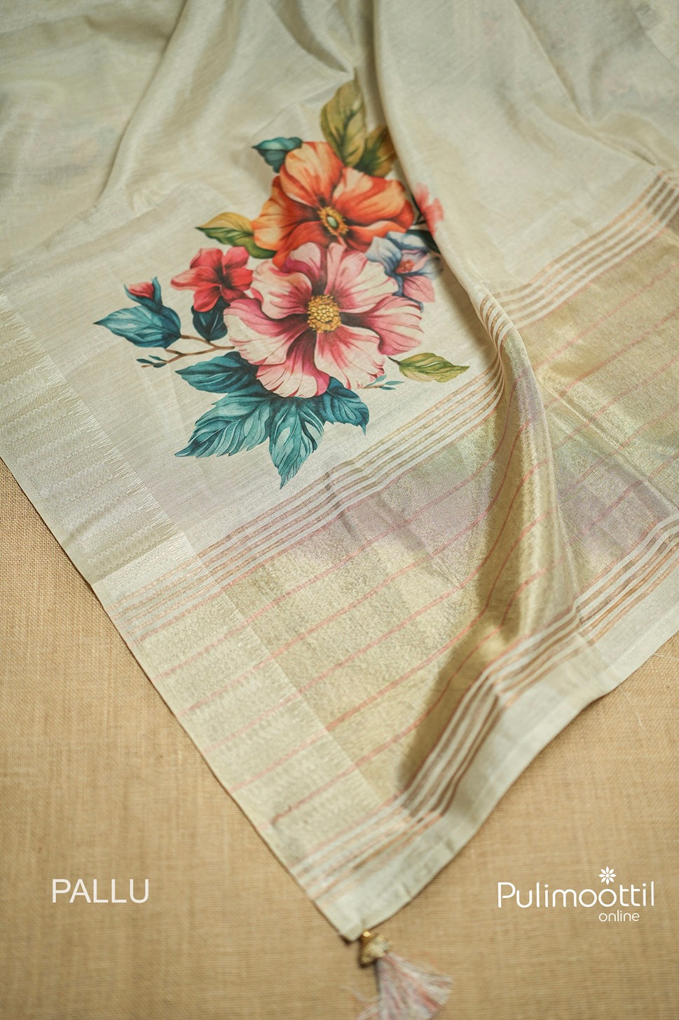 Offwhite Colour Tissue Traditional Fancy Saree