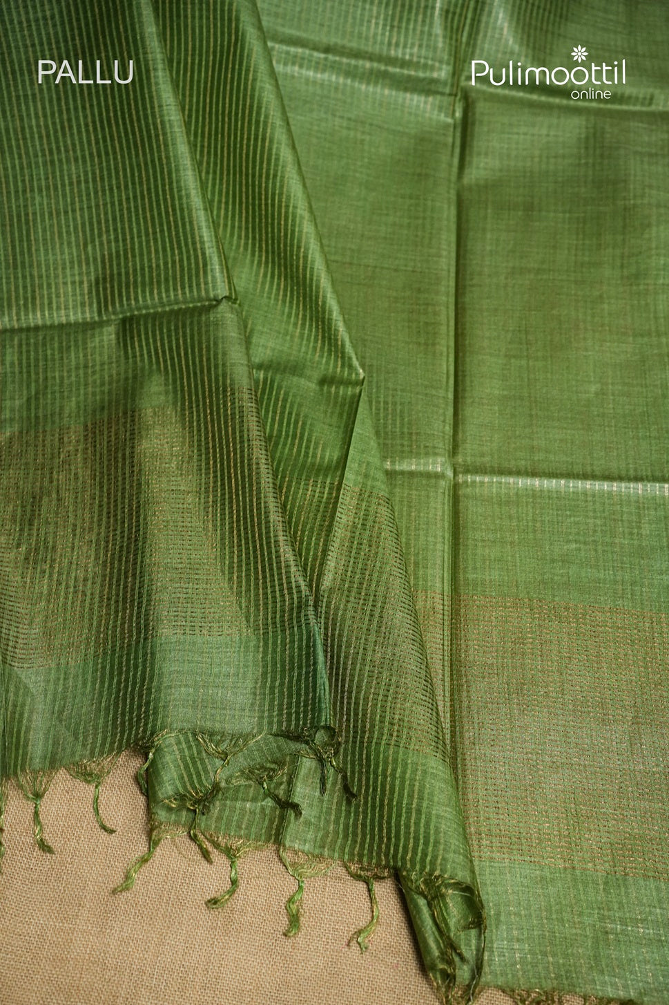 Dark Mint Green Colour Tussar Silk Saree