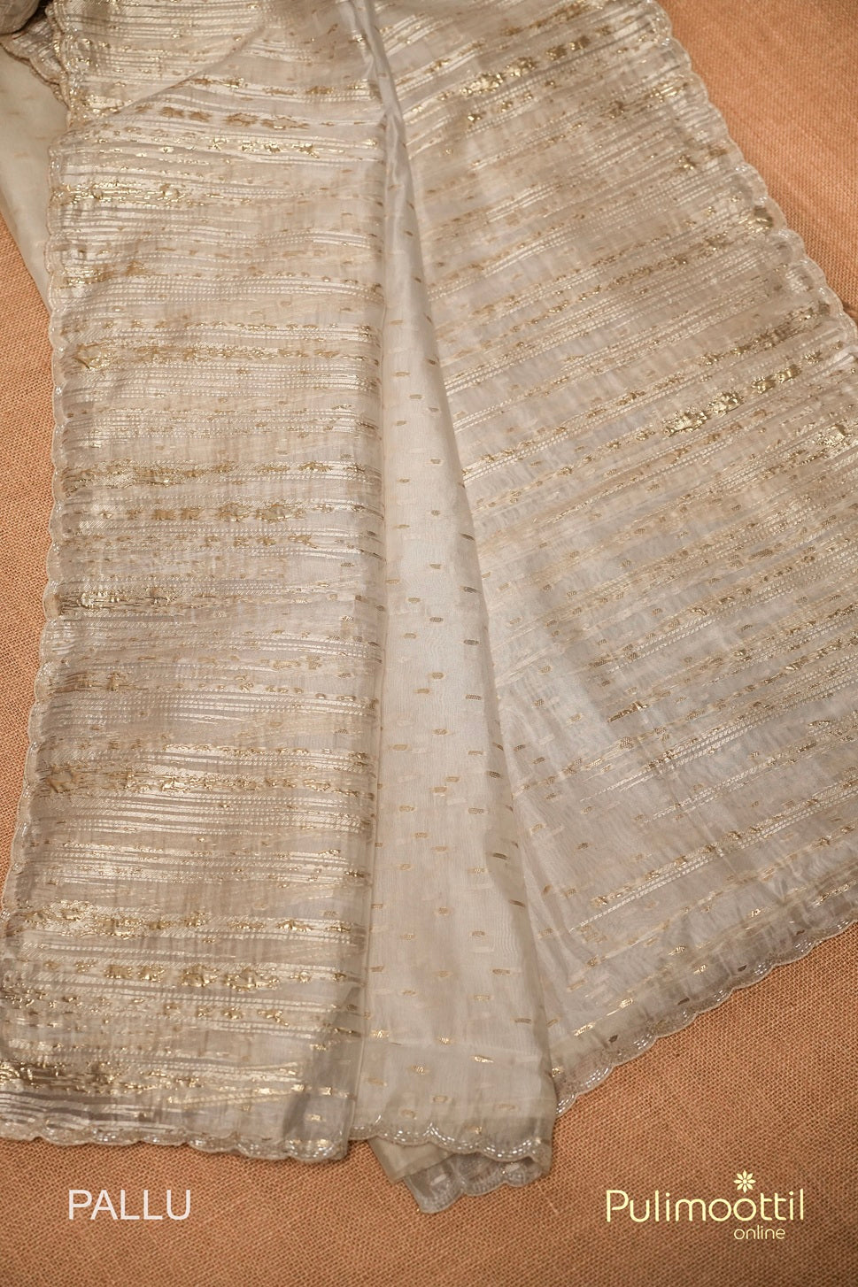 Off White Colour Turkish Organza Saree