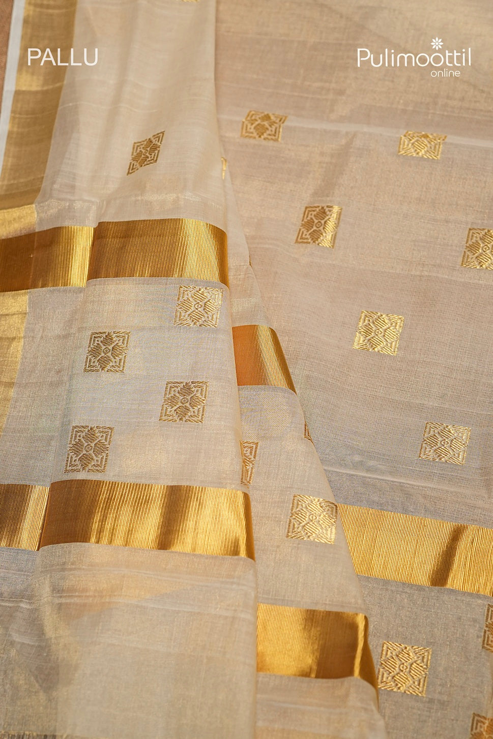Kerala Traditional Golden Tissue Handloom Set Saree