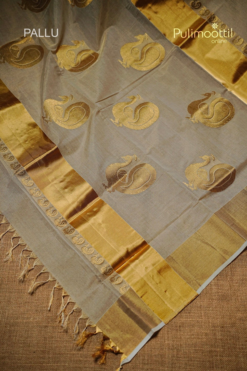 Kerala Traditional Golden Tissue Handloom Set Saree