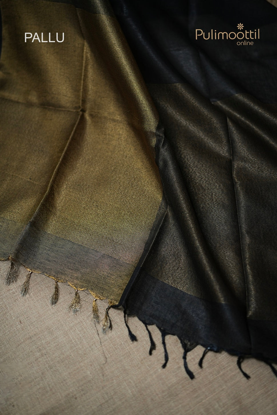 Black Colour Linen Saree