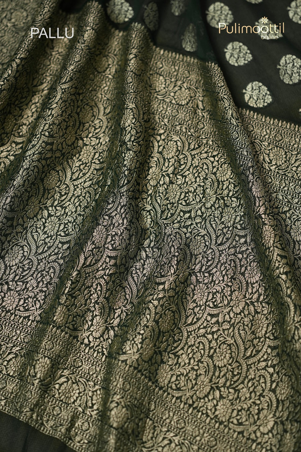 Bottle Green Banarasi Saree