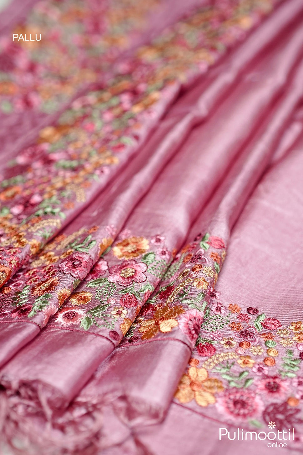 Soft Pink Tussar Silk Saree.
