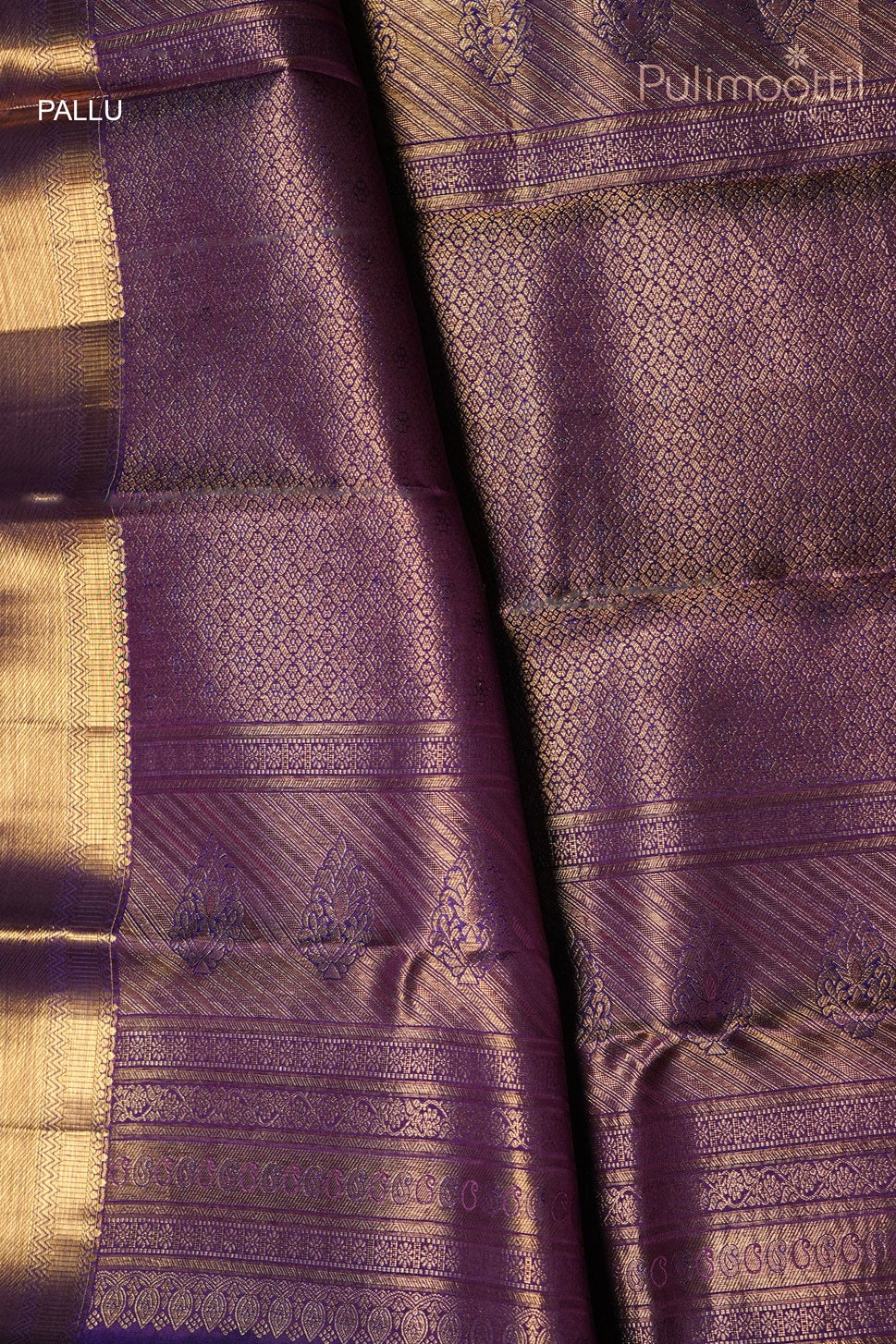 Violet Colour Kanchipuram Brocade Wedding Saree