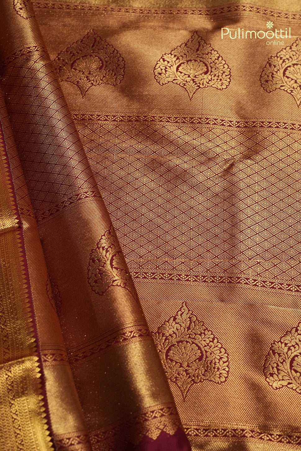 Maroon Colour Kanchipuram Brocade Wedding Saree