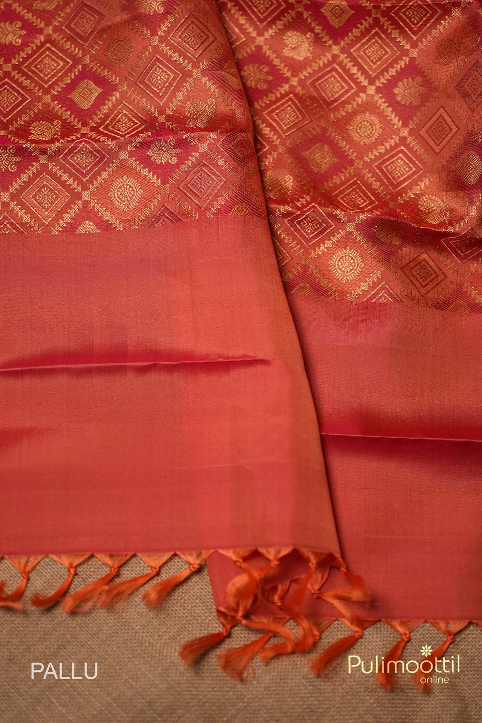 Peach Colour Kanchipuram Brocade Wedding Saree