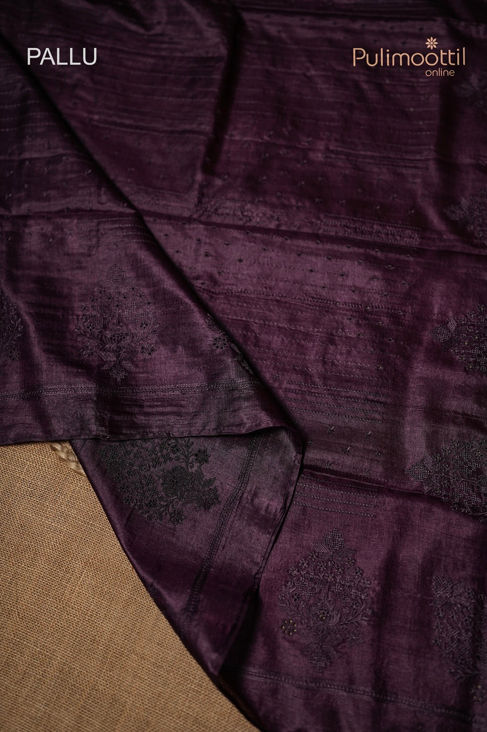 Dark Purple Colour Tussar Silk Saree