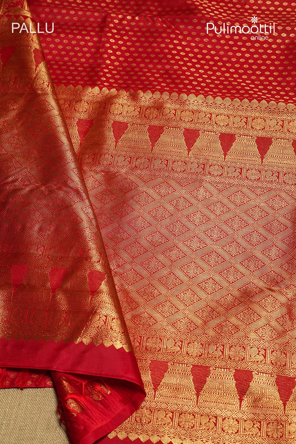 Red Colour Kanchipuram Brocade Wedding Saree