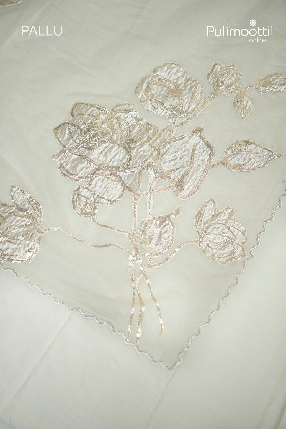 Off White Colour Chanderi Fancy Saree