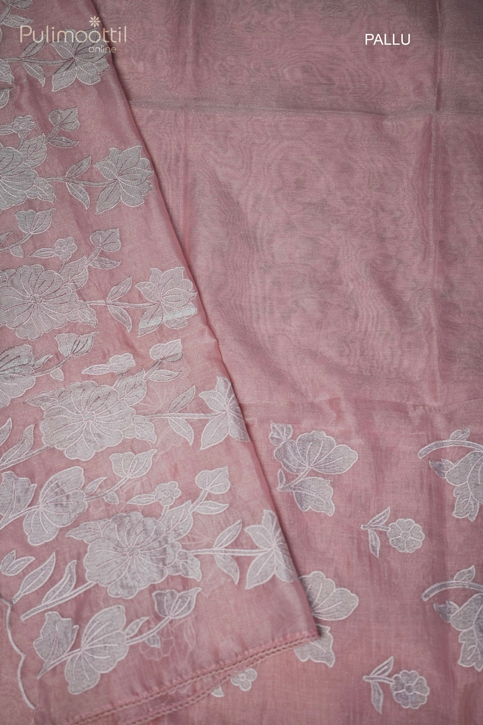 Light Peach Colour Organza Fancy Saree with Appliqué Work