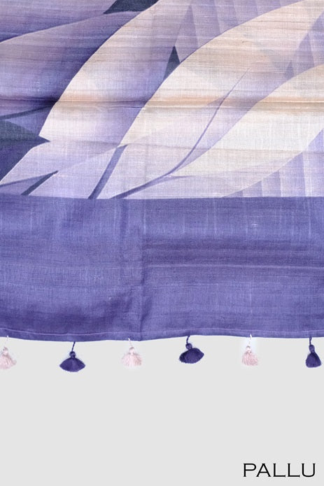 Purple color Tusser silk pure saree.