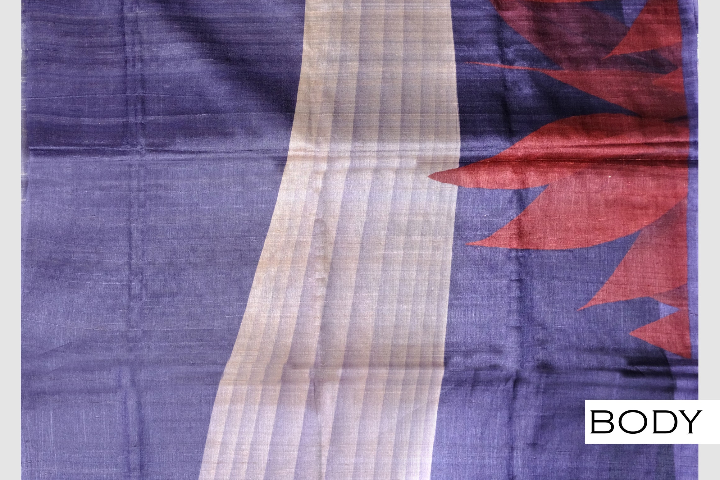 Purple color Tusser silk pure saree.
