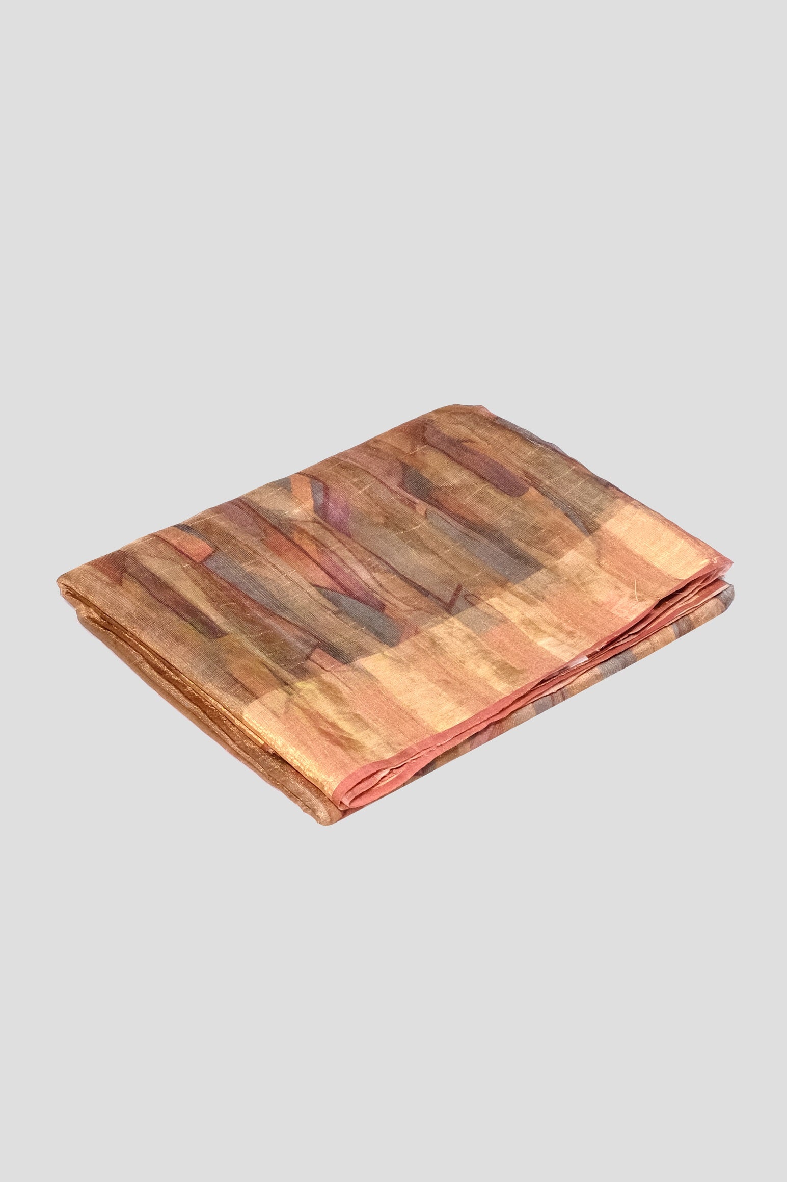 Golden tissue printed saree