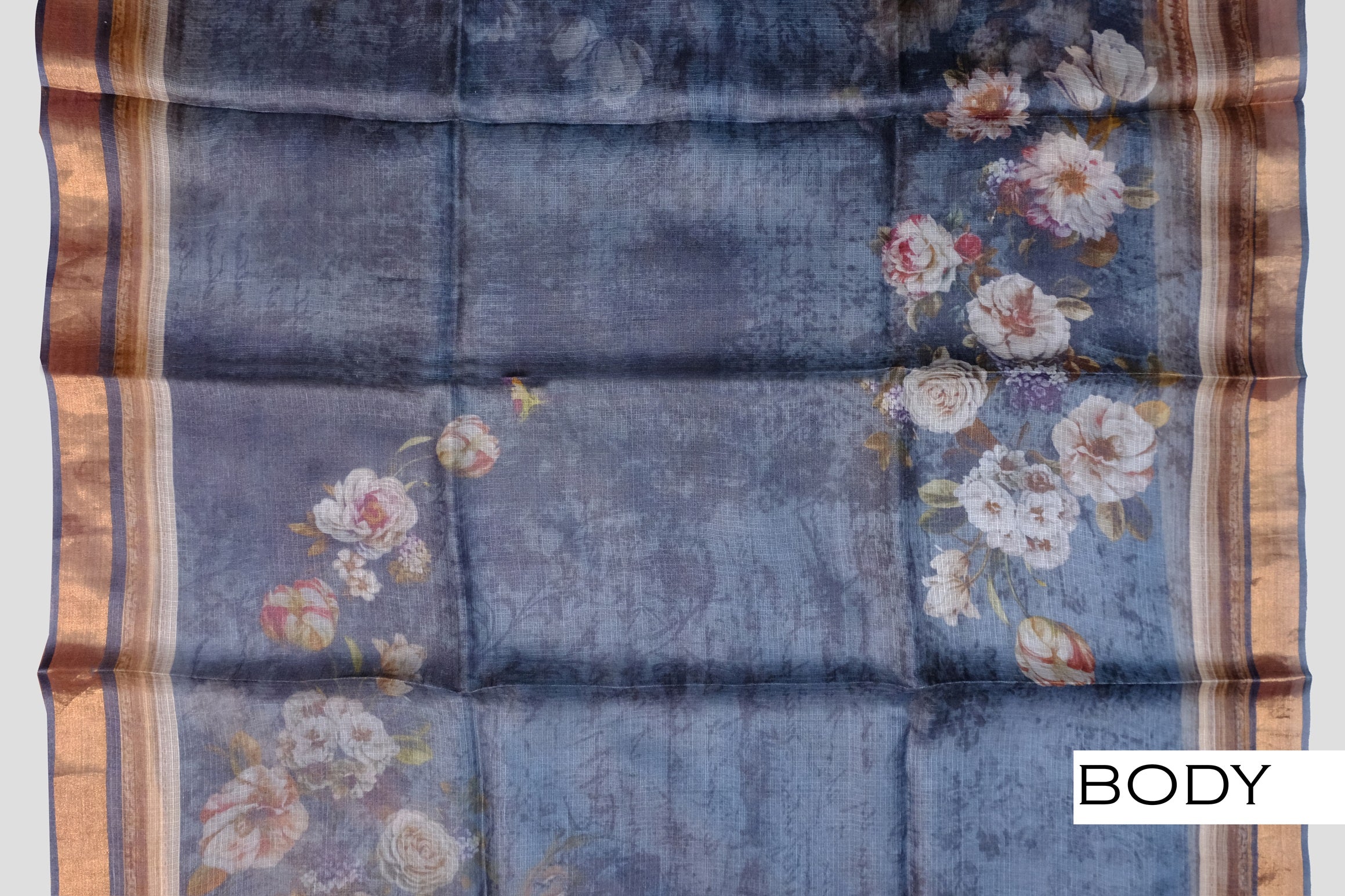 Lynch color pure Tusser silk saree,