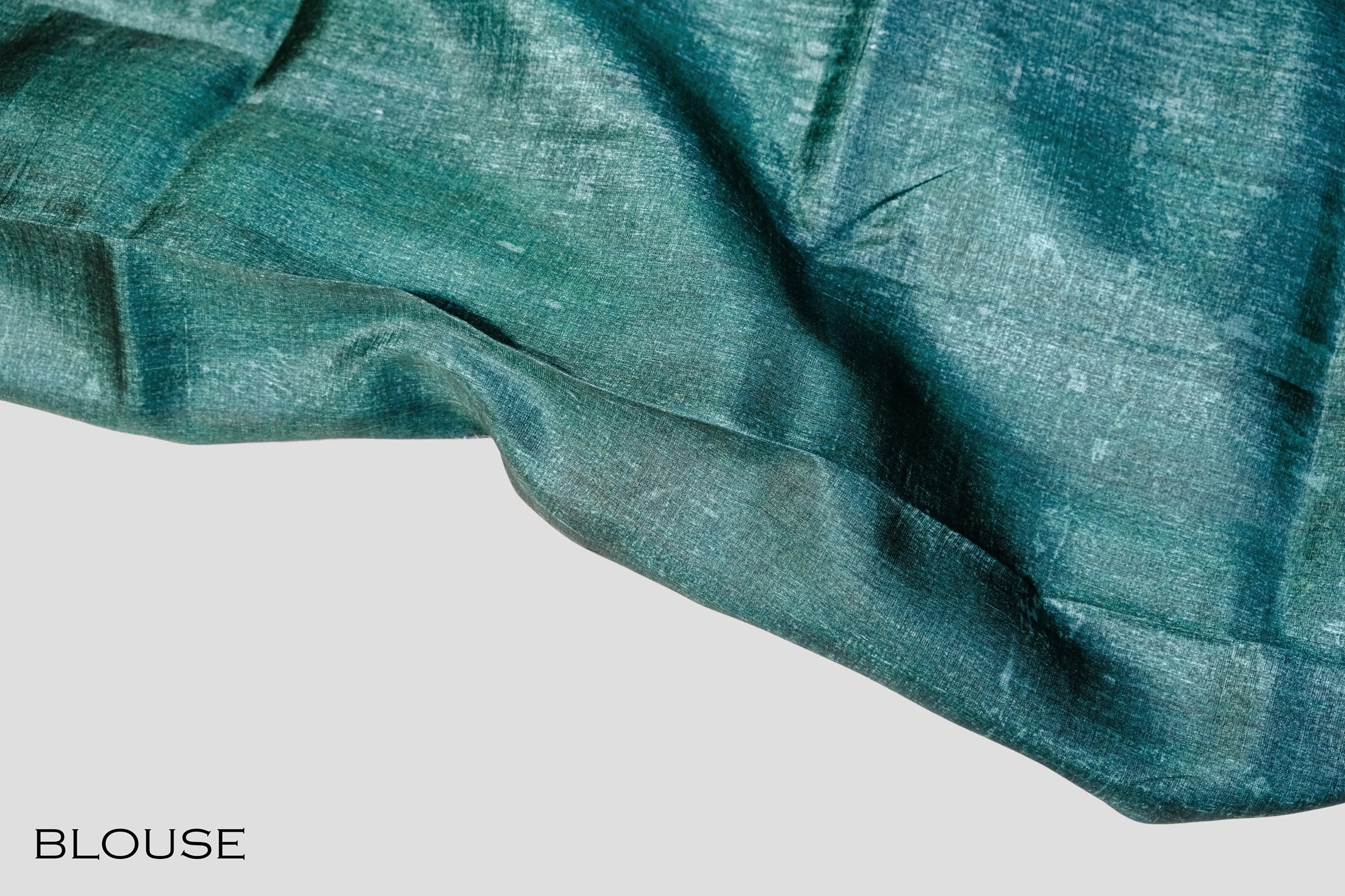 Green color Tuseer silk saree.
