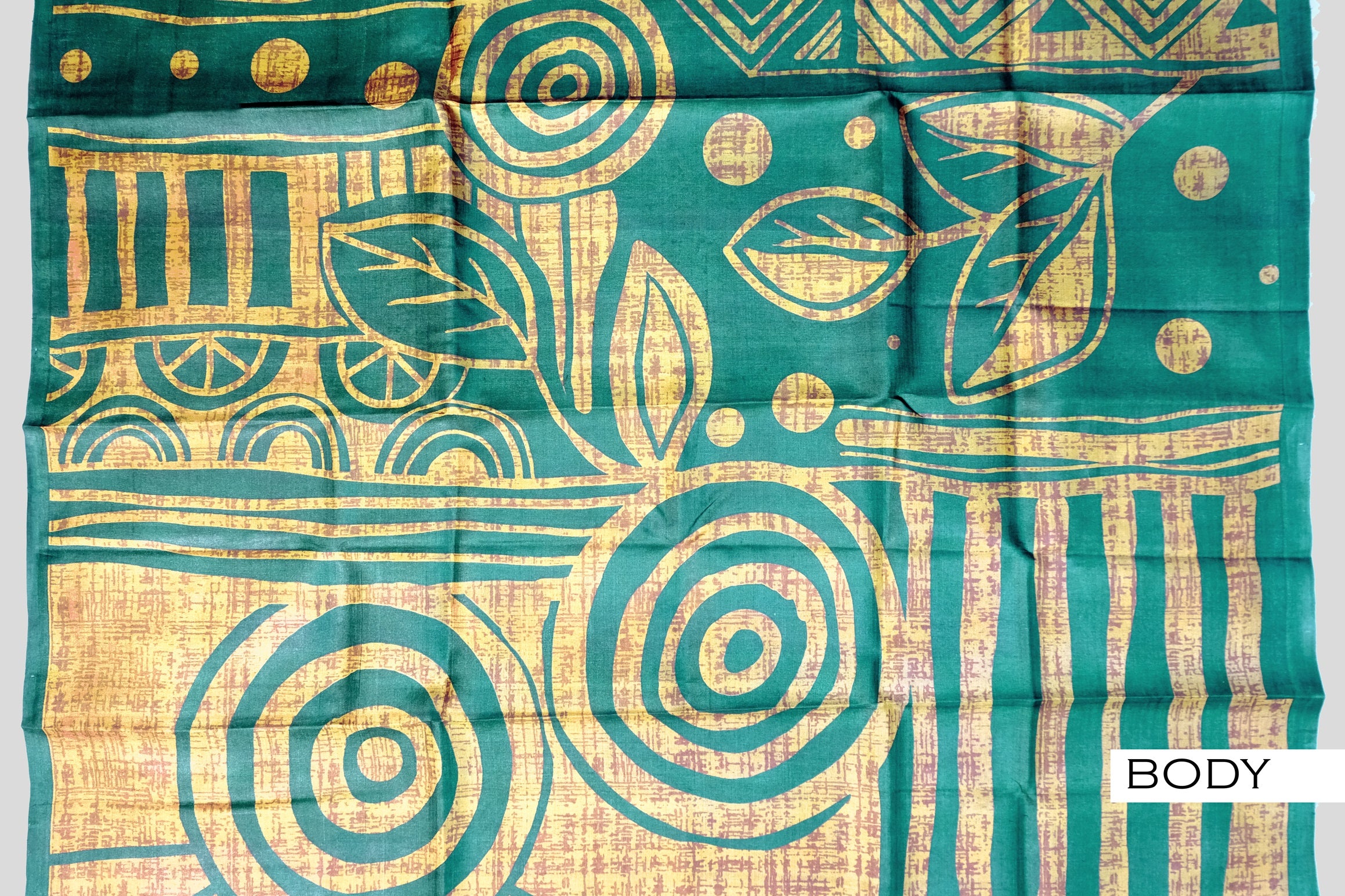 Green color Tuseer silk saree.