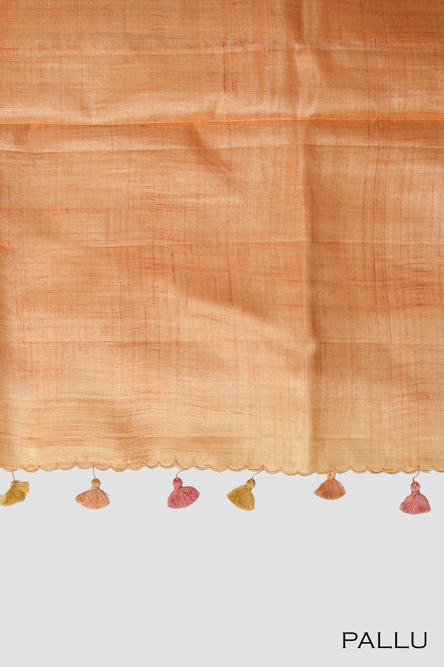 Orange color organza saree.