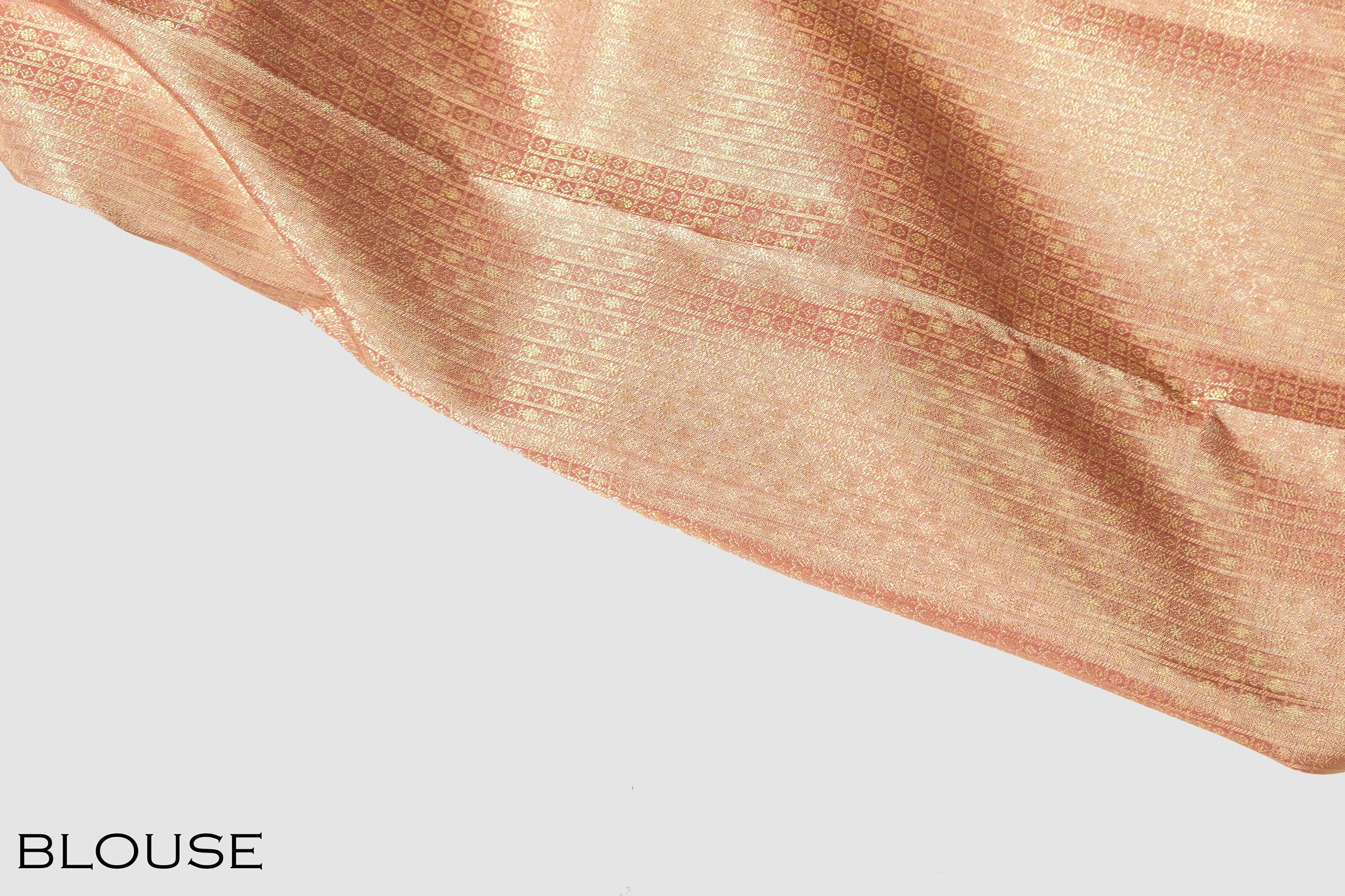 Light golden color tissue pure Kanchipuram wedding saree.