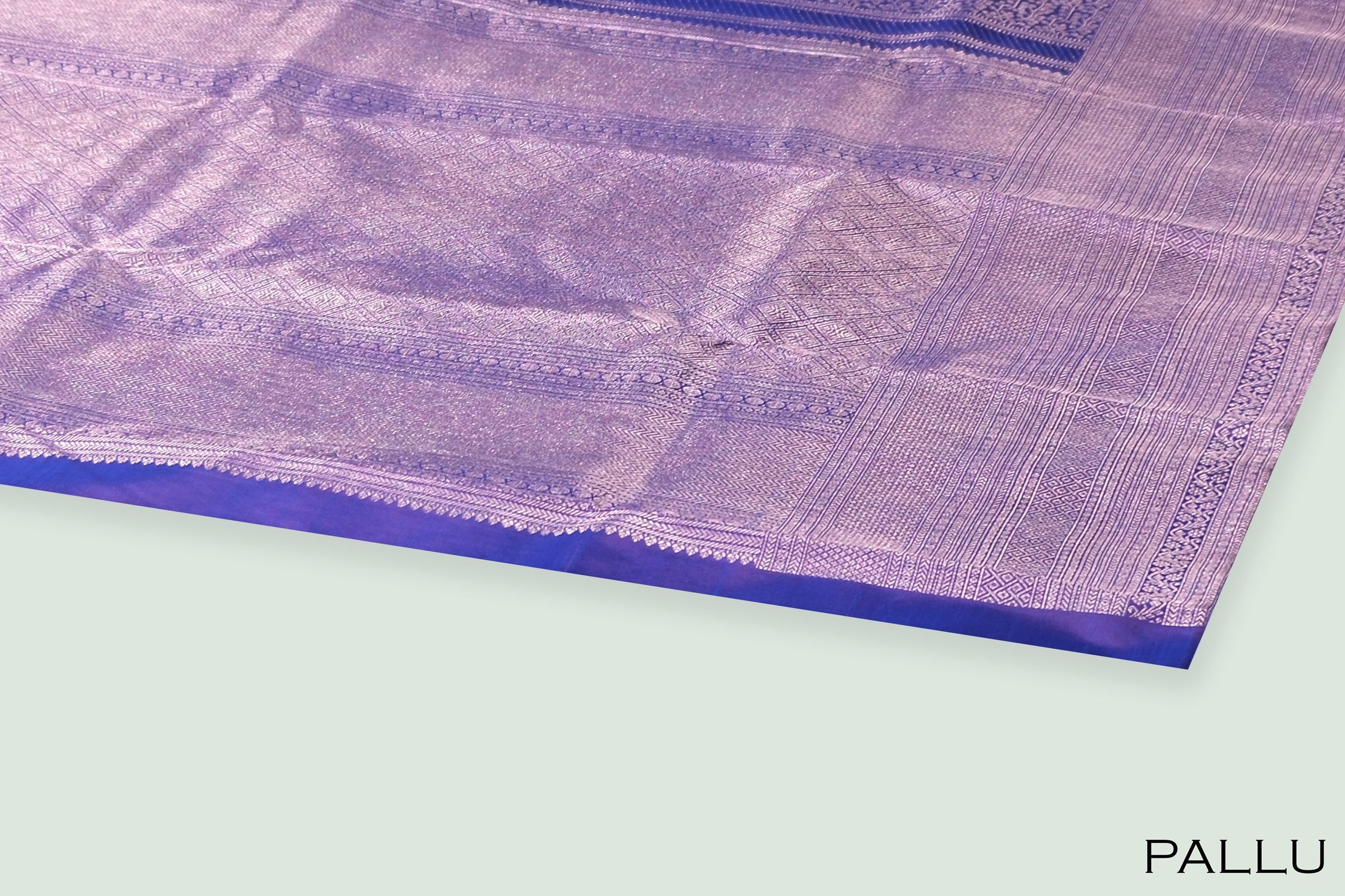 Blue color pure Kanchipuram wedding saree