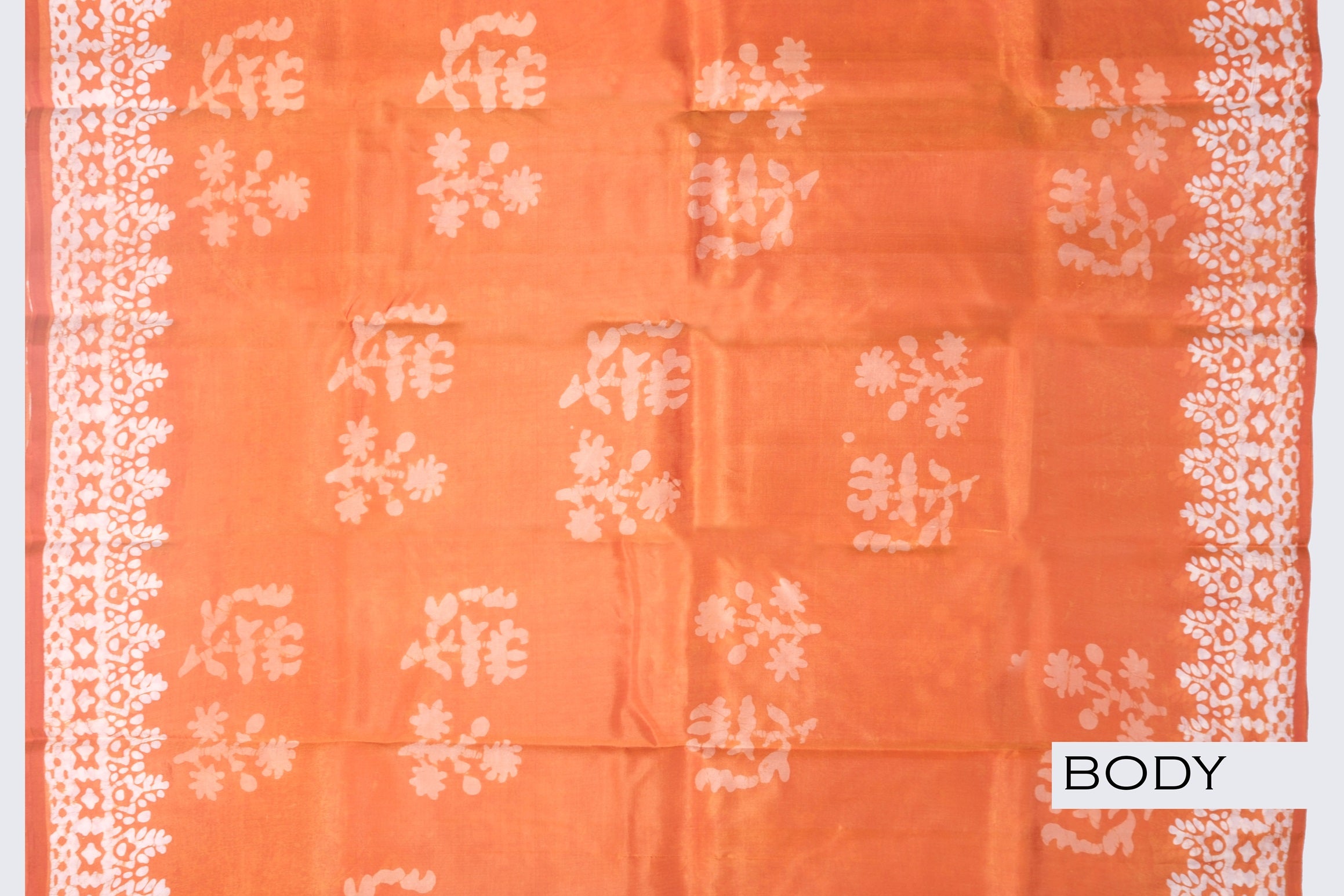 Orange color Tusser silk saree,