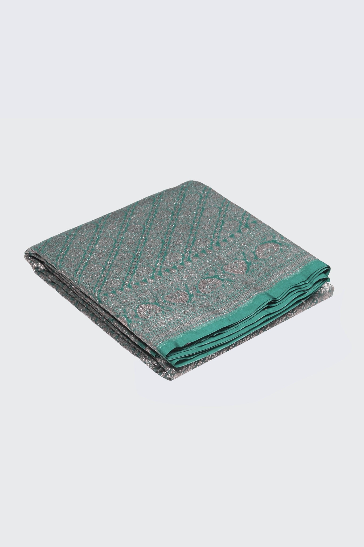 Teal green color Banarasi saree