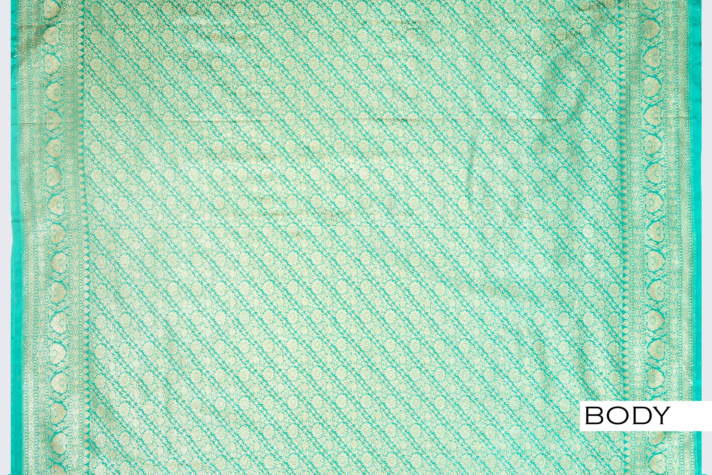 Teal green color Banarasi saree