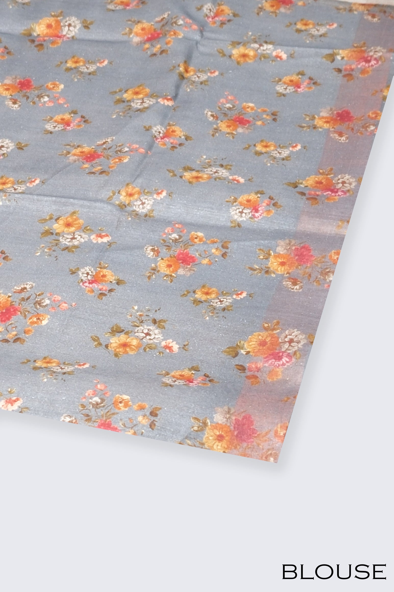 Mushroom grey color pure Tusser silk saree.