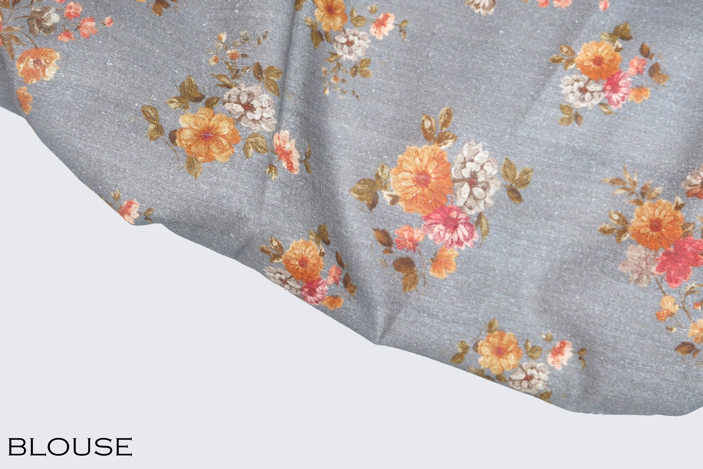 Mushroom grey color pure Tusser silk saree.