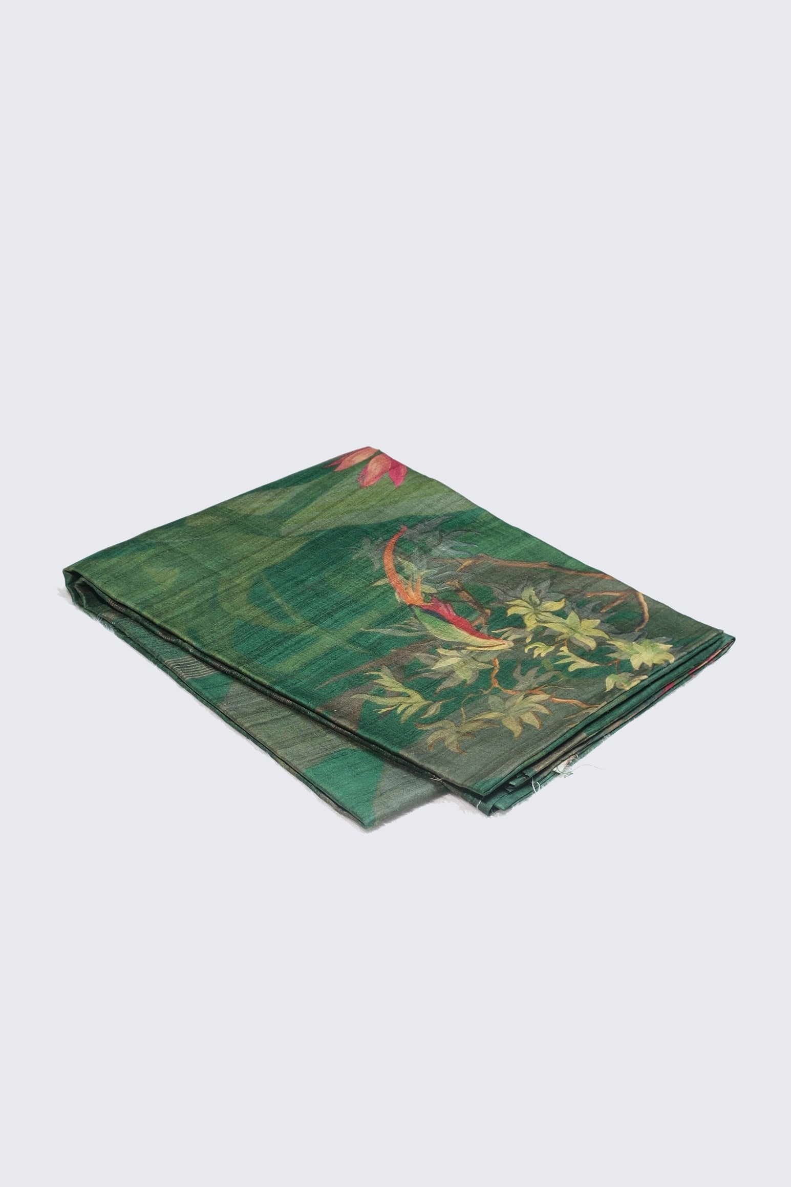 Green color pure Tusser silk saree.